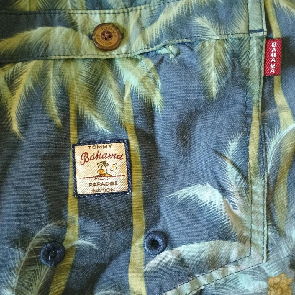 Tommy Bahama Naples Paradise Palm Swim Trunks Blue Green Mens XXL 2XL 7 Inch